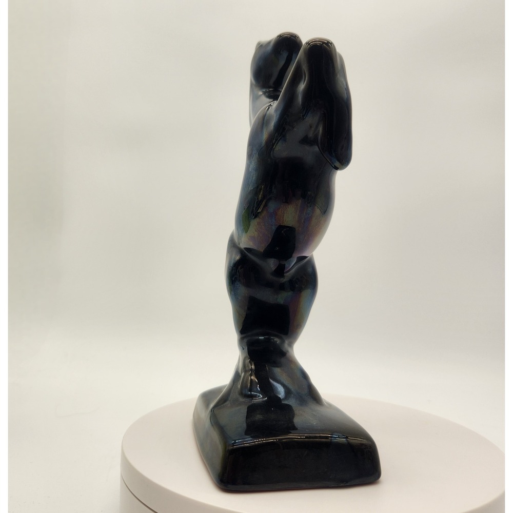 Blue Mountain Pottery (BMP) Rearing Stallion Figurine MCM Teal Drip Glaze Canada - Picture 10 of 11